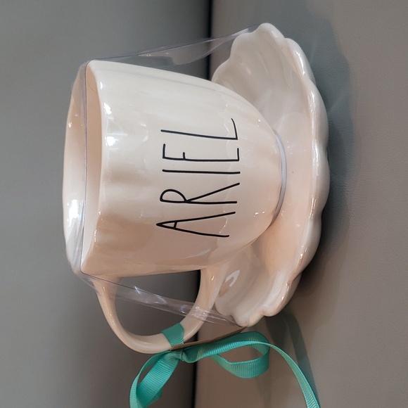 Rae Dunn “Little Mermaid" Mug with a white saucer NWT - Picture 2 of 8